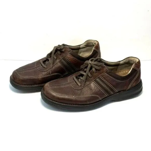 Clarks Slone Brown Leather Moc Toe Lace Up Oxford Shoes Men's US 13 M