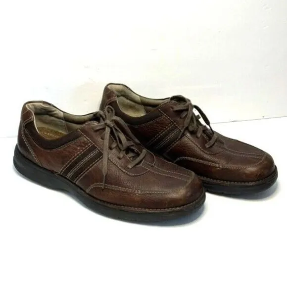 Clarks Slone Brown Leather Moc Toe Lace Up Oxford Shoes Men's US 13 M