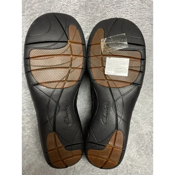 Clarks Un.Loop Women’s Brown Leather Ortholite Slip On Shoes Size 7 M
