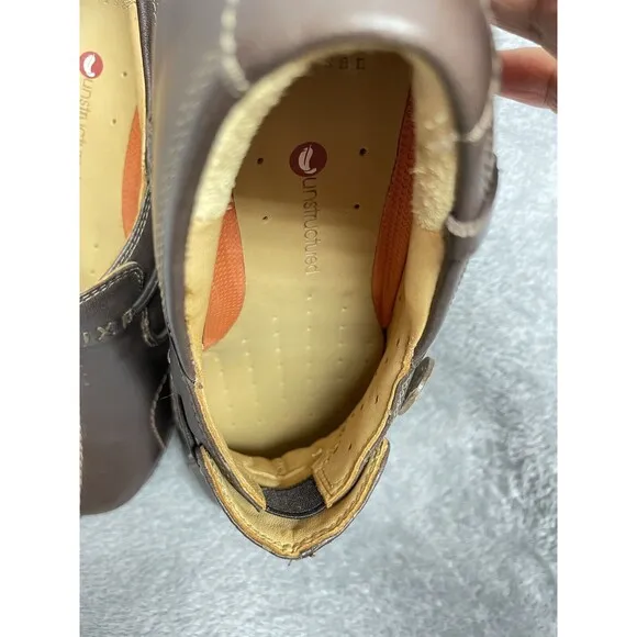 Clarks Un.Loop Women’s Brown Leather Ortholite Slip On Shoes Size 7 M