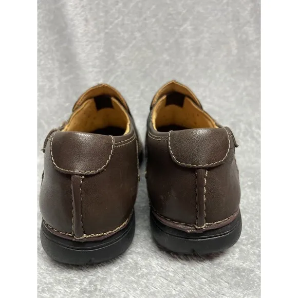 Clarks Un.Loop Women’s Brown Leather Ortholite Slip On Shoes Size 7 M