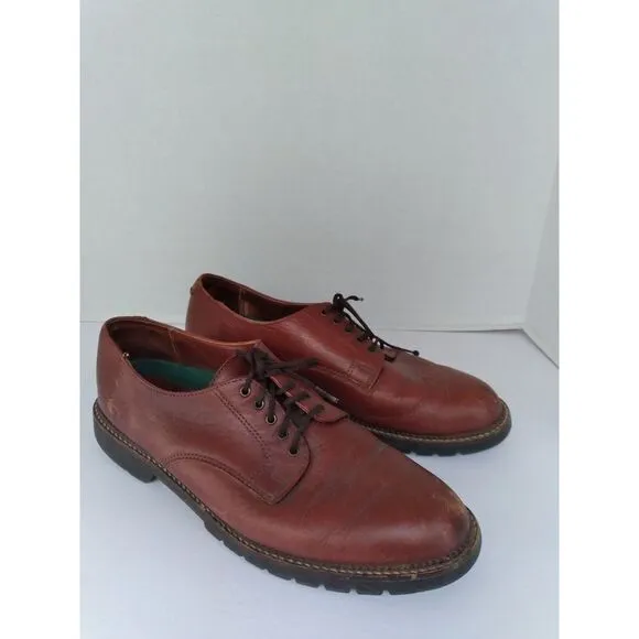Classic Brown Leather Derby‎ Shoes with Rugged Sole Casual Dress Oxford Lace-up