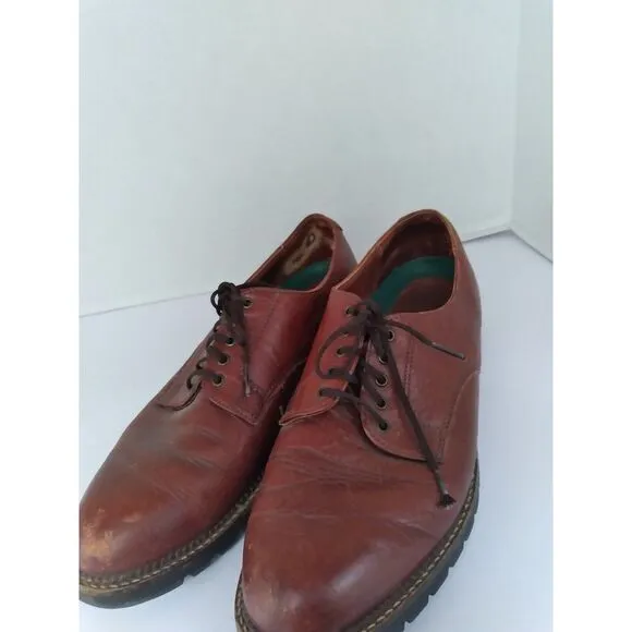 Classic Brown Leather Derby‎ Shoes with Rugged Sole Casual Dress Oxford Lace-up
