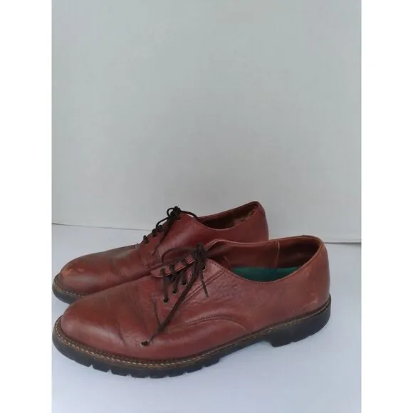 Classic Brown Leather Derby‎ Shoes with Rugged Sole Casual Dress Oxford Lace-up
