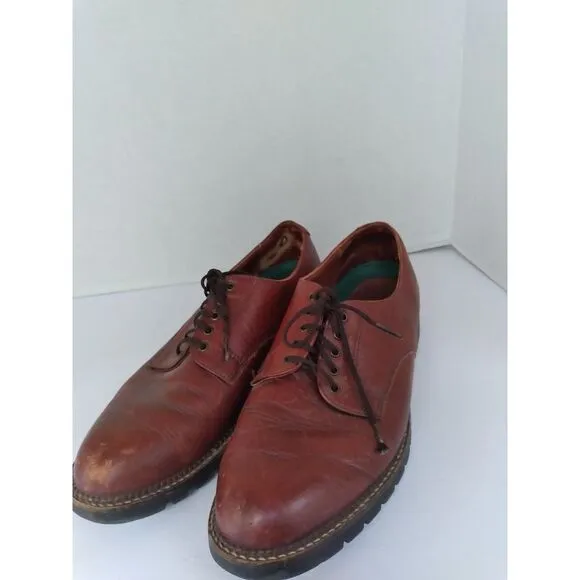 Classic Brown Leather Derby‎ Shoes with Rugged Sole Casual Dress Oxford Lace-up