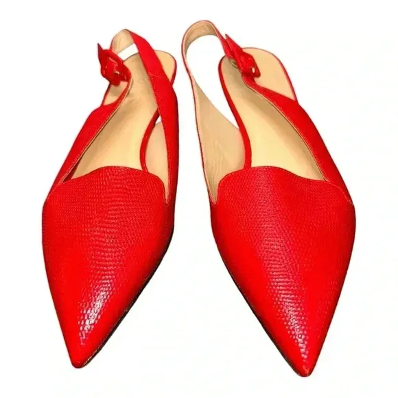 Club Monaco women Red flat shoes Pointed toe size 40 (8.5 US)