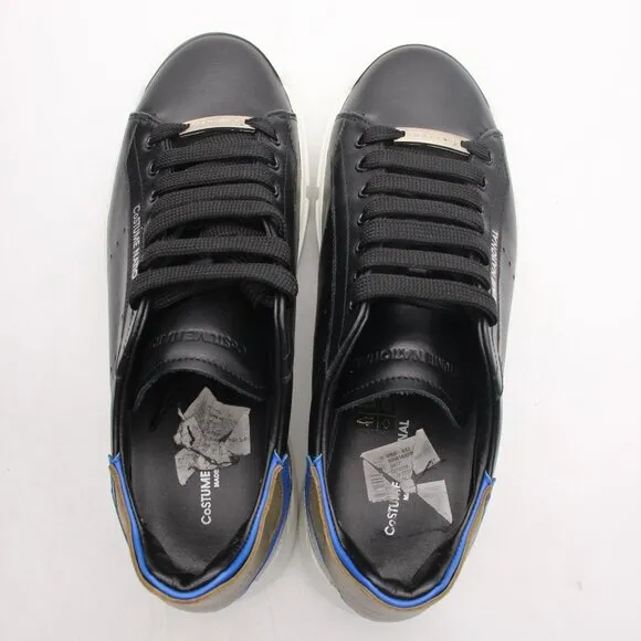 CNC CoSTUME NATIONAL Men's Size EU 41.5 Black Leather Sneakers Lace Up Shoes