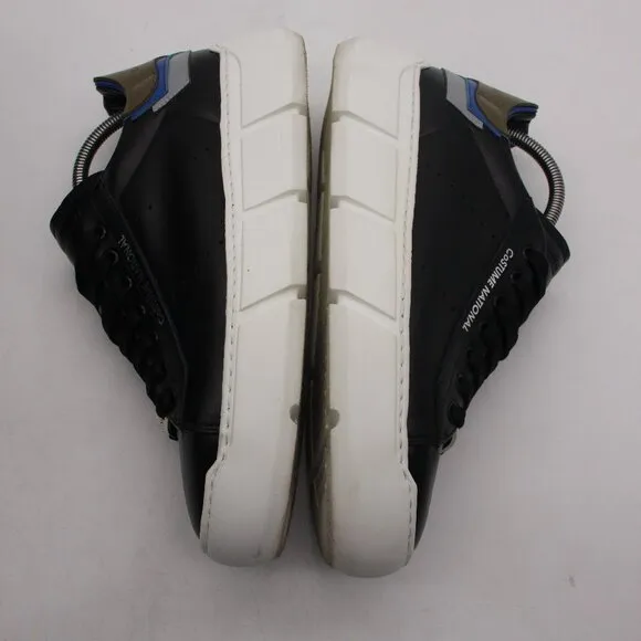 CNC CoSTUME NATIONAL Men's Size EU 41.5 Black Leather Sneakers Lace Up Shoes