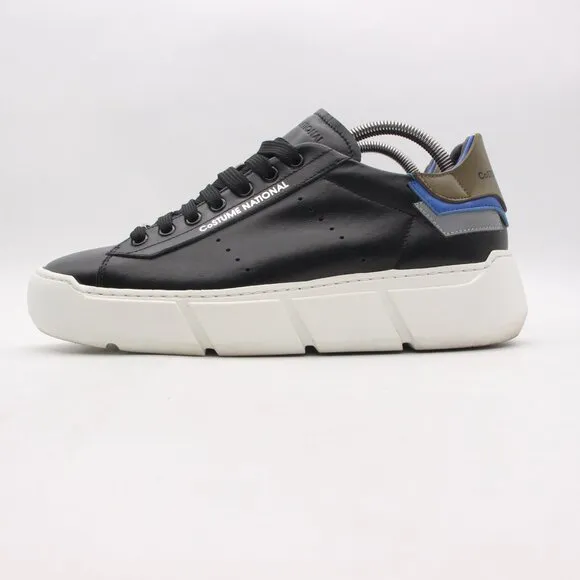 CNC CoSTUME NATIONAL Men's Size EU 41.5 Black Leather Sneakers Lace Up Shoes