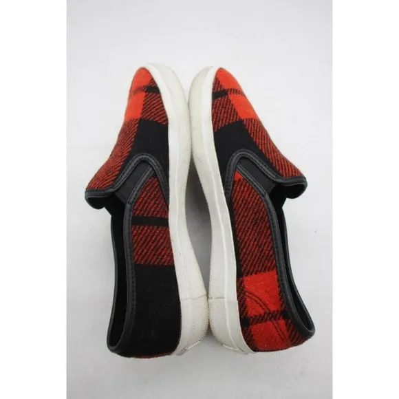 COACH Chrissy Women's 7.5 B Buffalo Plaid Wool Slip-On Shoes Sneaker A00758