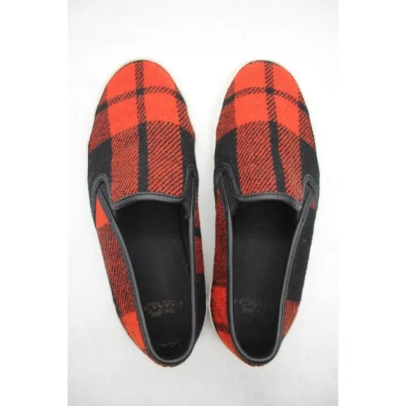 COACH Chrissy Women's 7.5 B Buffalo Plaid Wool Slip-On Shoes Sneaker A00758