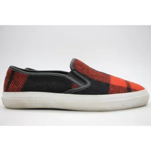 COACH Chrissy Women's 7.5 B Buffalo Plaid Wool Slip-On Shoes Sneaker A00758