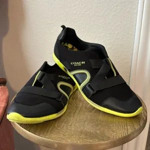 Coach Denver black/lime greenNeoprene running Sneakers Size 8.5 women’s