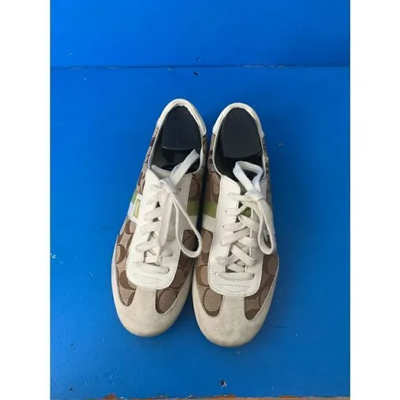 Coach Joss Q293 Signature Casual Tennis sneakers Shoes Black Gray Q293 size 9