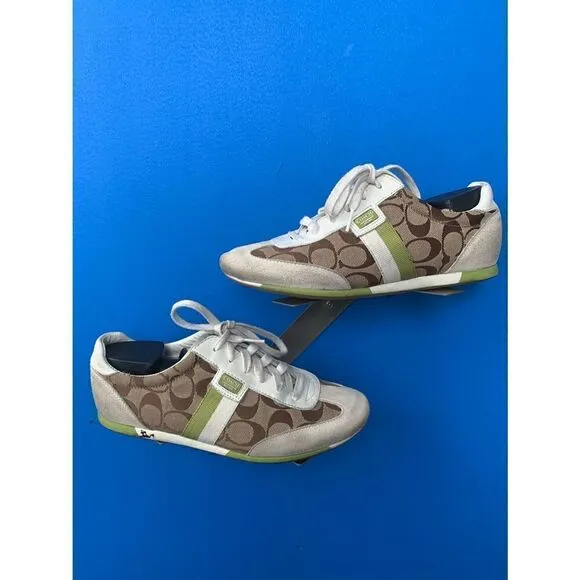 Coach Joss Q293 Signature Casual Tennis sneakers Shoes Black Gray Q293 size 9