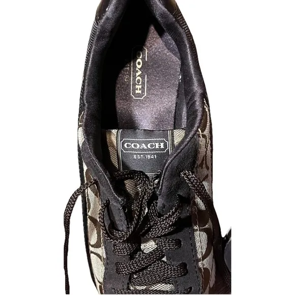 Coach New York Kathleen Sneakers Size 8M Monogram Brown