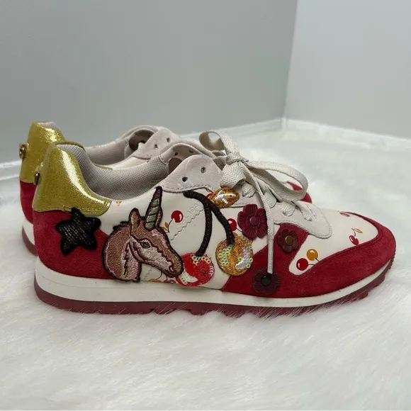 Coach Rare C125 Unicorn Cherry Embellished Sneakers