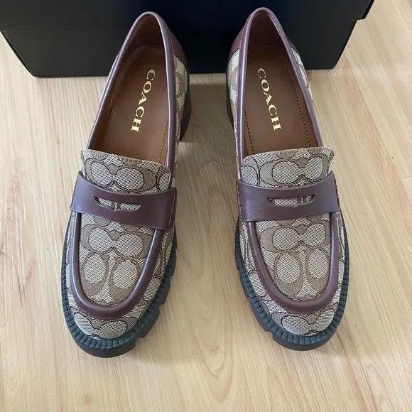 Coach Women Sig C Colleen Loafer In Signature Jacquard CC949 Size 6.5