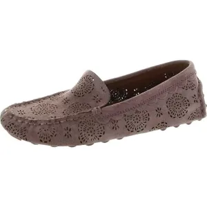 Coach Womens Pink Perforated Faux Suede Flat Shoes New