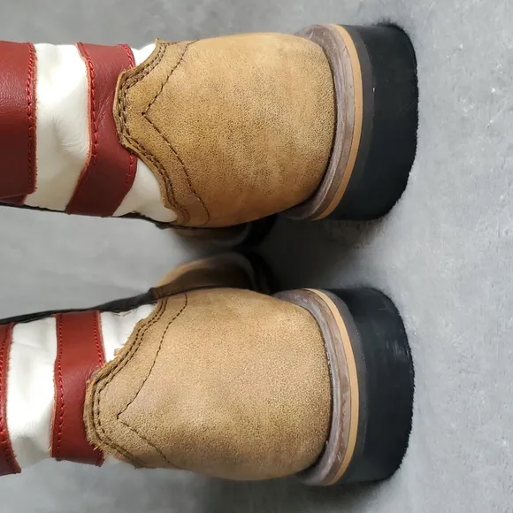 CODY JAMES Patriotic Leather Cowboy Boots with Stars and Stripes BOYS SIZE: 3D