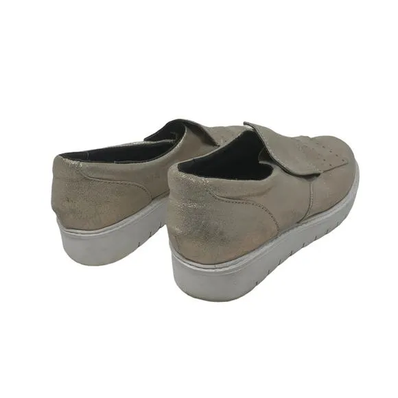 Cofi slip on gold moccasins shoes size 9