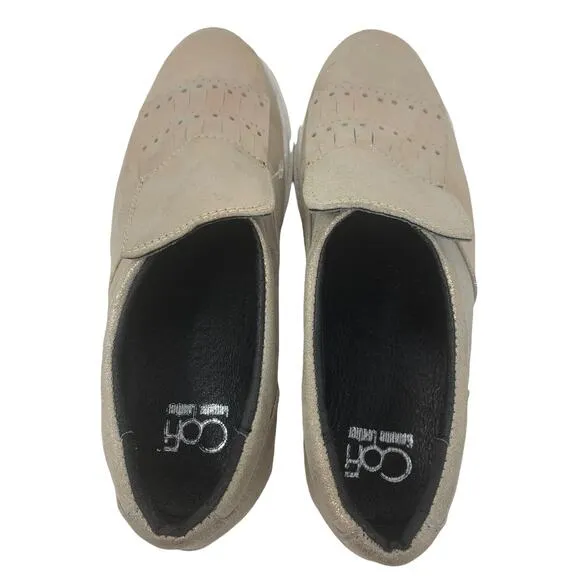 Cofi slip on gold moccasins shoes size 9