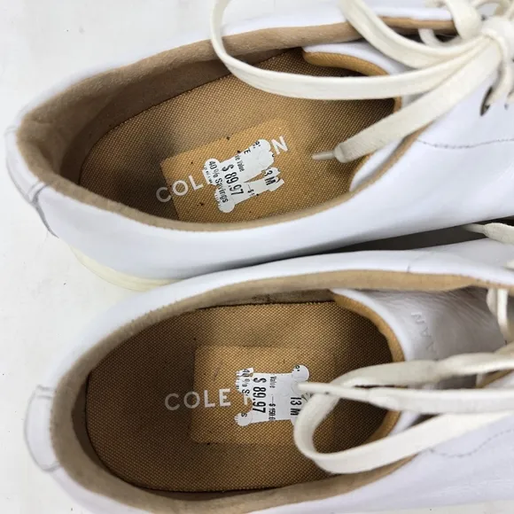COLE HAAN Crosscourt II White Leather Men's Sneakers 13M