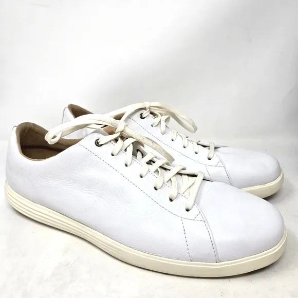 COLE HAAN Crosscourt II White Leather Men's Sneakers 13M
