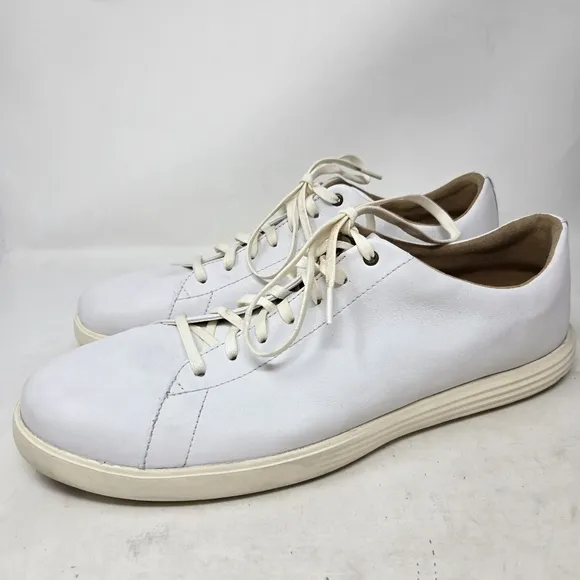 COLE HAAN Crosscourt II White Leather Men's Sneakers 13M