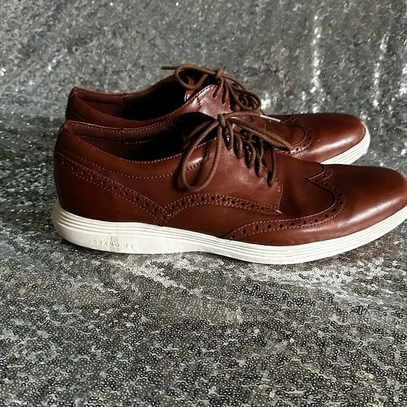 Cole Haan Grand Tour Wing tip Oxfords Men Dressing Shoes brown size 12