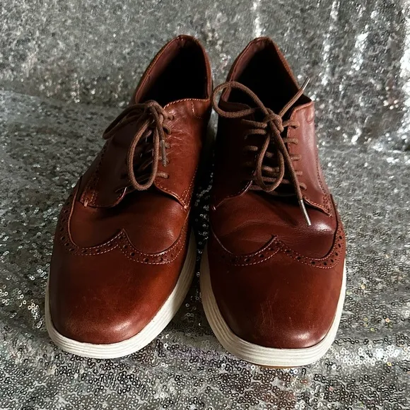 Cole Haan Grand Tour Wing tip Oxfords Men Dressing Shoes brown size 12
