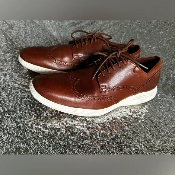 Cole Haan Grand Tour Wing tip Oxfords Men Dressing Shoes brown size 12