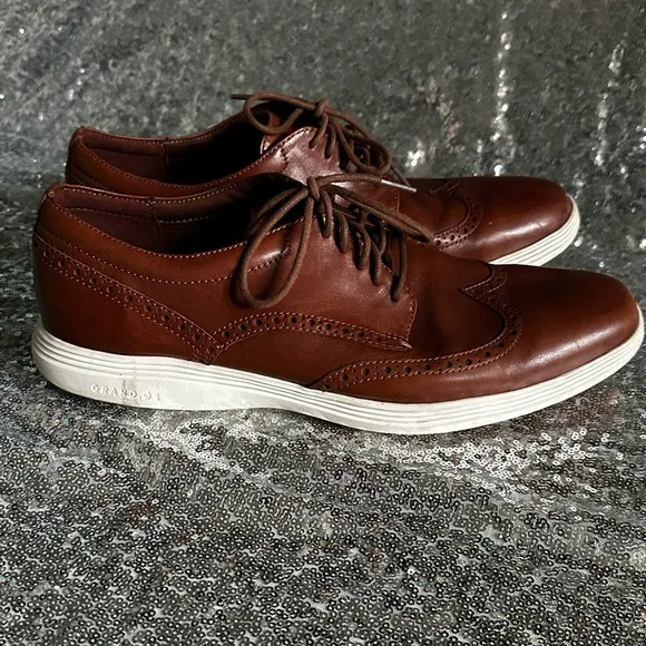 Cole Haan Grand Tour Wing tip Oxfords Men Dressing Shoes brown size 12