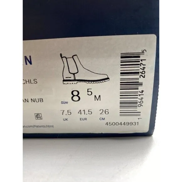 Cole Haan Men's Leather Water Resistant Lug Sole Chelsea Boots Size 8.5M NIB