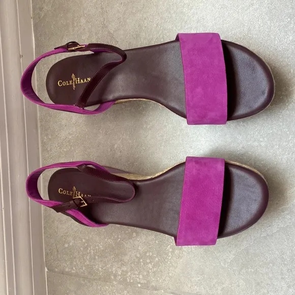 COLE HAAN PURPLE COMBO SANDALS SHOES SIZE 9 1/2 BRAND NEW