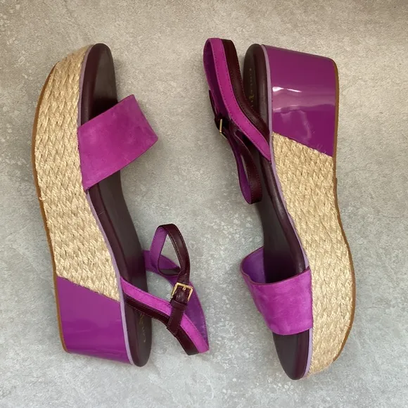 COLE HAAN PURPLE COMBO SANDALS SHOES SIZE 9 1/2 BRAND NEW