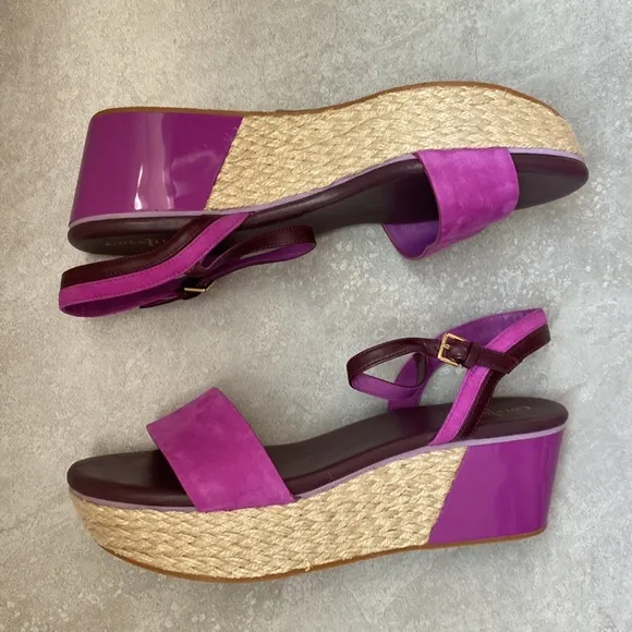 COLE HAAN PURPLE COMBO SANDALS SHOES SIZE 9 1/2 BRAND NEW