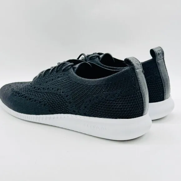 Cole Haan Shoes Womens 10 Black Knit Oxfords Stitchlite Casual Lace Up NEW