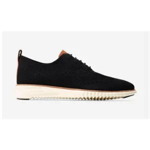 Cole Haan ZeroGrand Black Knit Wingtip Oxford Casual Shoes Men's Size 10