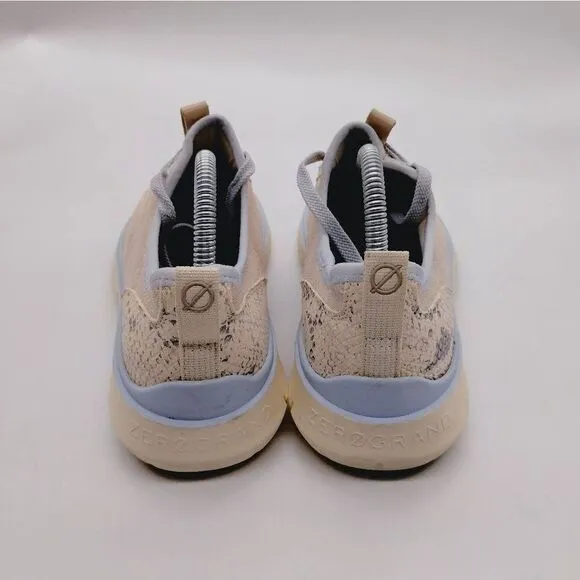 Cole Haan Zerogrand Ivory Suede Python Print Casual Sneakers‎ Womens Size 9.5