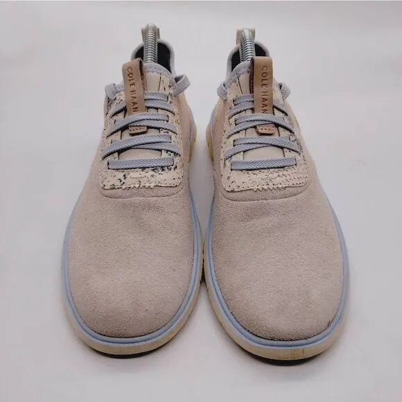 Cole Haan Zerogrand Ivory Suede Python Print Casual Sneakers‎ Womens Size 9.5
