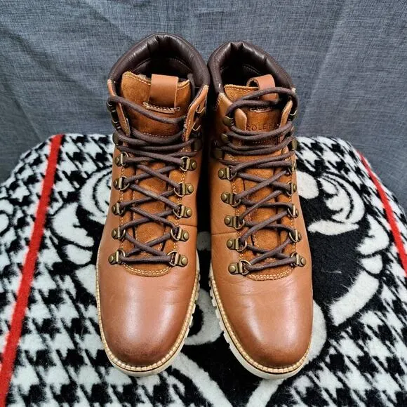 Cole Haan ZeroGrand Water Resistant Hiker Boots Woodbury Brown C25555 Mens 8M