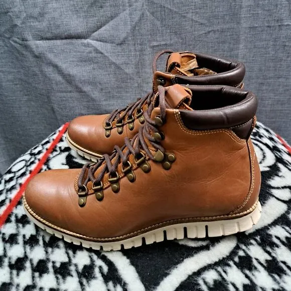 Cole Haan ZeroGrand Water Resistant Hiker Boots Woodbury Brown C25555 Mens 8M