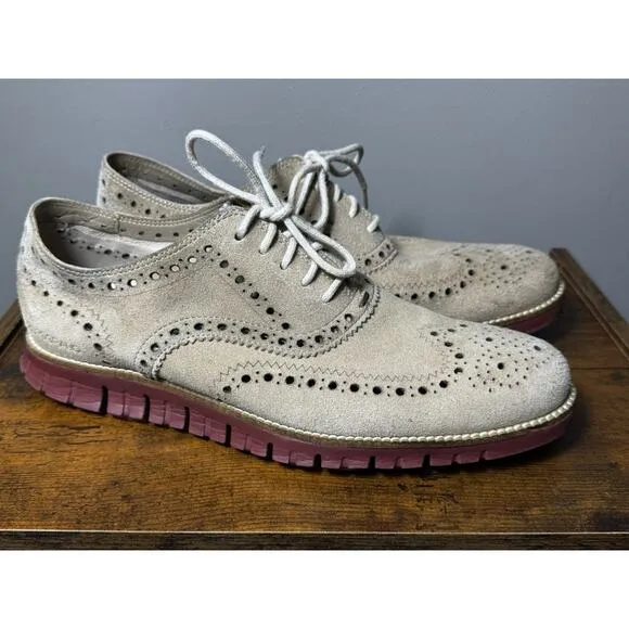 Cole Haan Zerogrand Wing Barley TBT Red Casual Oxfords Dress Shoes 9.5 C25292