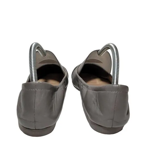 Cole Haan Elsie Ballet Flat Shoes Womens 8B Patent Cap Toe Gray Soft Leather