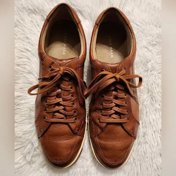 Cole Hann Vartan Sport Oxford Leather  Shoes British Tan Antique Size 11