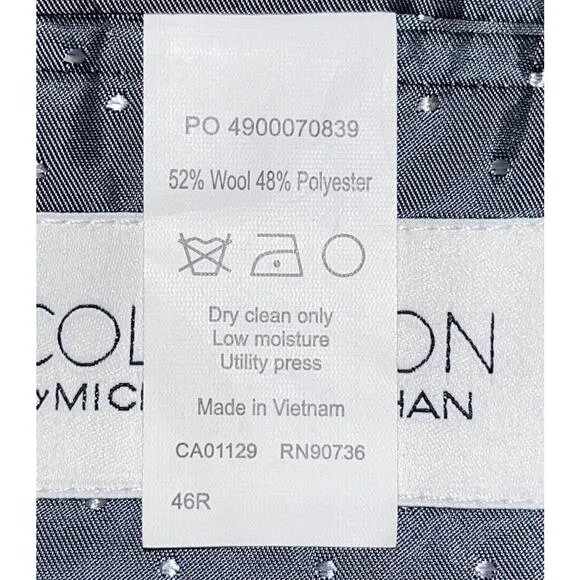 Collection By Michael Strahan Mens Sport Coat Blazer 46R Dark Gray Wool Blend