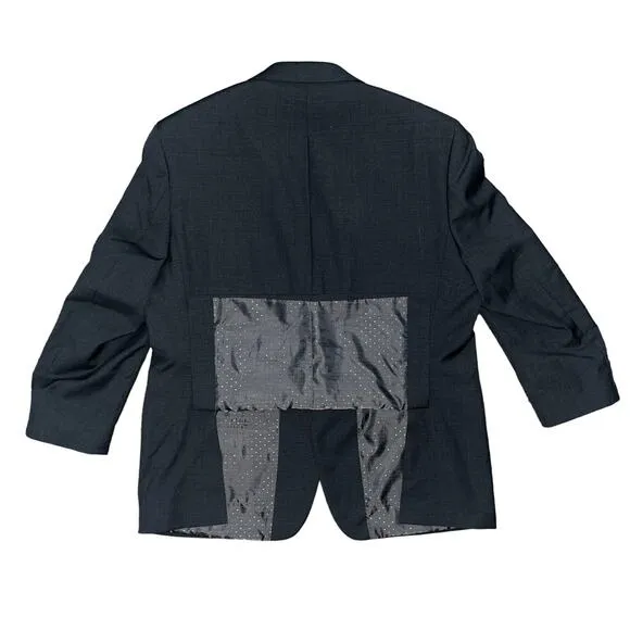 Collection By Michael Strahan Mens Sport Coat Blazer 46R Dark Gray Wool Blend