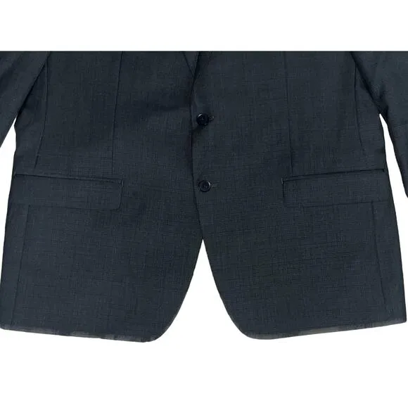Collection By Michael Strahan Mens Sport Coat Blazer 46R Dark Gray Wool Blend