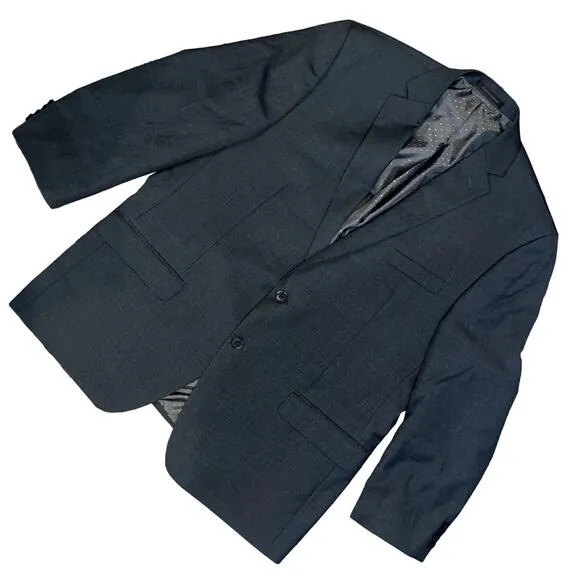 Collection By Michael Strahan Mens Sport Coat Blazer 46R Dark Gray Wool Blend